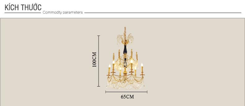 Đèn chùm đồng phòng khách ABR144-5